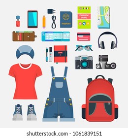 Time to travel vector flat background 