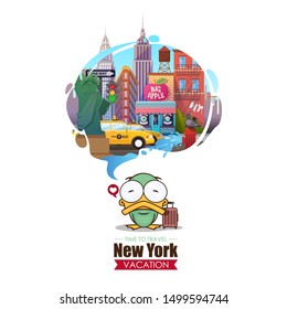 Time to travel. Vector illustration whit caroon animal character.