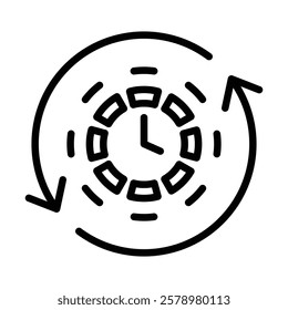 Time Travelling icon Black and white logo