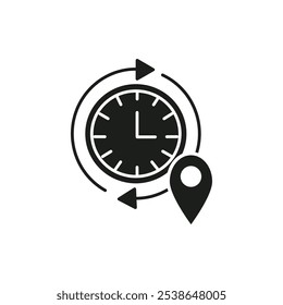 Time Travelling icon flat line symbol set.