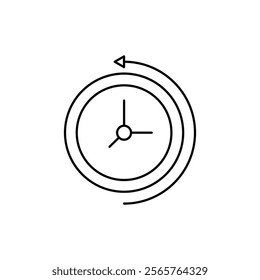 Time Travelling icon line art vector