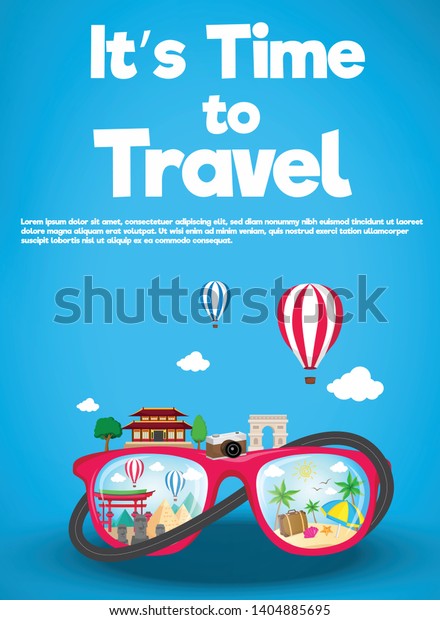 Time Traveltravel Banner Skymodern Flat Design Stock Vector (Royalty ...