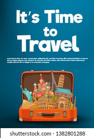 It’s Time to Travel.Travel banner.Modern flat design. EPS 10. Colorful.