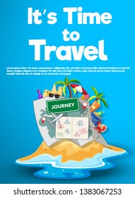 It’s Time to Travel.Travel banner.Modern flat design. EPS 10. Colorful.