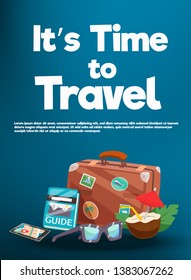 It’s Time to Travel.Travel banner.Modern flat design. EPS 10. Colorful.
