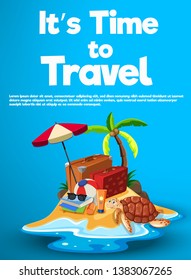 It’s Time to Travel.Travel banner.Modern flat design. EPS 10. Colorful.