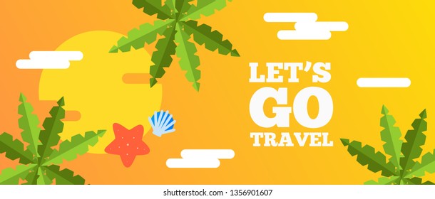 It’s Time to Travel.Trip to World. Travel to World. Vacation. Road trip. Tourism. Travel banner.Modern flat design. EPS 10. Colorful. 