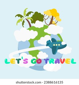 It’s Time to Travel.Trip to World. Travel to World. Vacation. Road trip. Tourism. Travel banner Modern.