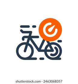 Time Trial in Bike Race Vector Icon Illustration