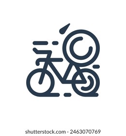 Time Trial in Bike Race Vector Icon Illustration