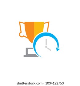 Time Trophy Logo Icon Design