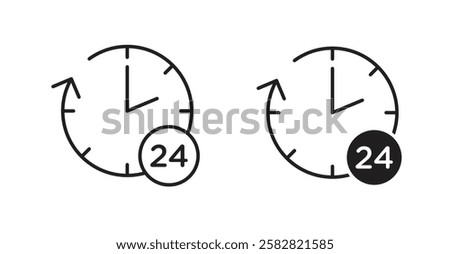 Time twenty four filled and outlined icons vectors on white background