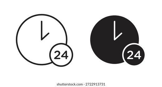 Time vinte quatro ícone projeta coleção para celular, ui, web.