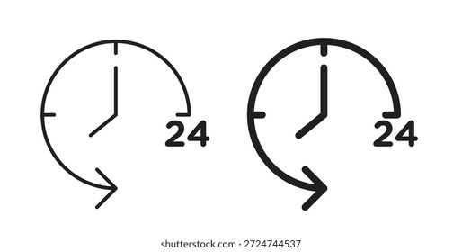 Tempo vinte quatro ícone. preenchido sinal plano para conceito móvel e web design