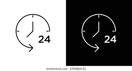 Tempo vinte e quatro ícone desenhos de logotipos. conjunto de design de ícone moderno