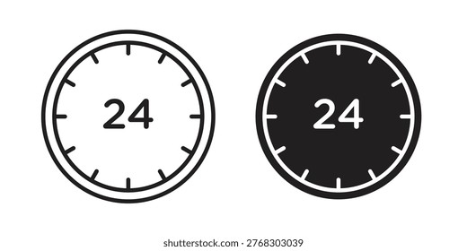 Time twenty four icon set different style collection for web Ui. EPS10