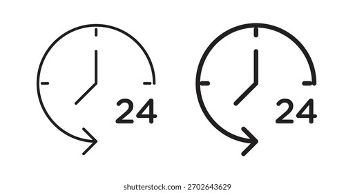 Tempo vinte e quatro ícone simples tendência plana design gráfico moderno logotipo abstrato