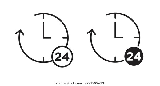 Tiempo veinticuatro icono para la Plantilla. Conjunto de gráficos de Vector de iconos