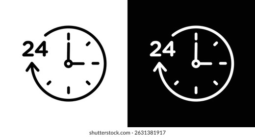 Time twenty four icon vector for web, computer and mobile apps
