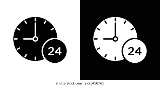 Hora vinte e quatro ícone gráficos vetoriais. sinal vetorial preenchido, ilustração de símbolo.