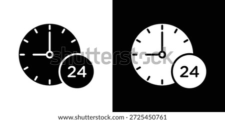 Time twenty four icon vector graphics. filled vector sign, Symbol illustration.