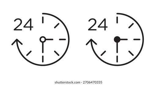 Time twenty four icon for websites and mobile minimalistic flat design.