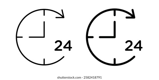 Time twenty four icons pack vectors in black flat and strokes