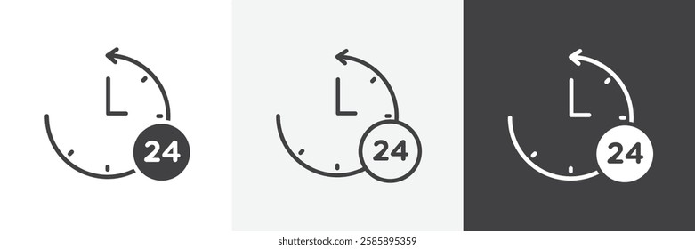 Time twenty four vector icons collection graphic designs for ui designs