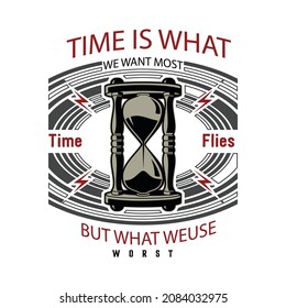 Time typografische Vektorgrafik-T-Shirt-Design