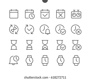 Time UI Pixel Perfect Well-crafted Vector Thin Line Icons 48x48 Ready for 24x24 Grid for Web Graphics and Apps with Editable Stroke. Simple Minimal Pictogram Part 2-2