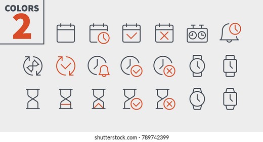 Time UI Pixel Perfect Well-crafted Vector Thin Line Icons 48x48 Ready for 24x24 Grid for Web Graphics and Apps with Editable Stroke. Simple Minimal Pictogram Part 2-2