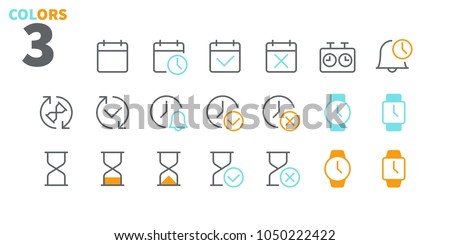 Time UI Pixel Perfect Well-crafted Vector Thin Line Icons 48x48 Ready for 24x24 Grid for Web Graphics and Apps with Editable Stroke. Simple Minimal Pictogram Part 2-2