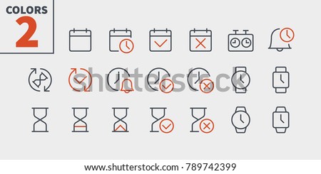 Time UI Pixel Perfect Well-crafted Vector Thin Line Icons 48x48 Ready for 24x24 Grid for Web Graphics and Apps with Editable Stroke. Simple Minimal Pictogram Part 2-2