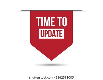time to update red banner design vector illustration