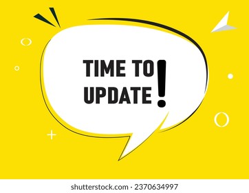 Time to update speech bubble text. Hi There on bright color for Sticker, Banner and Poster. vector illustration.