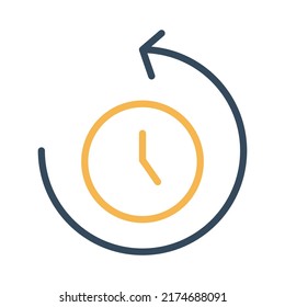 Icono del vector de actualización de hora que es adecuado para el trabajo comercial y que puede modificarlo o editarlo fácilmente
