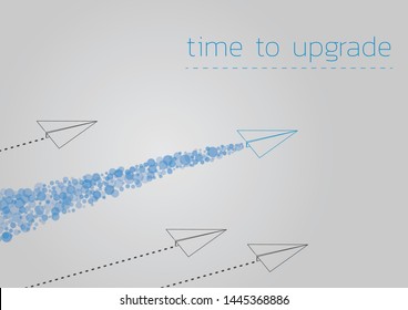 Time to upgrade. Business concept illustration with a folded paper plane.