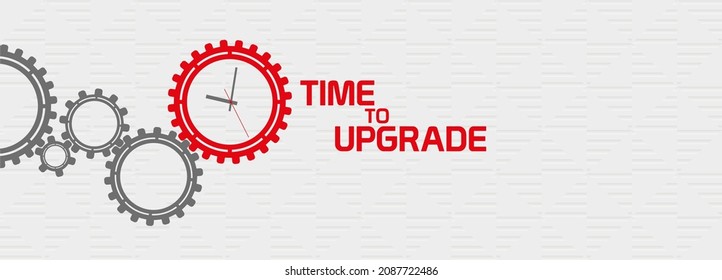 time to upgrade sign on white background