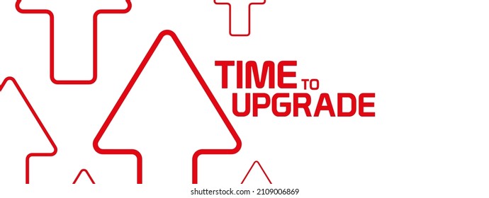 time to upgrade sign on white background