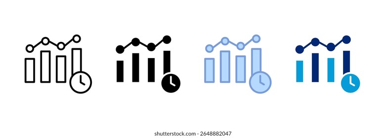 Time Usage Chart Icon Set Multiple Style Collection