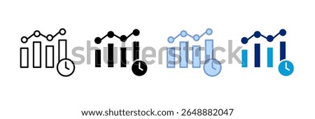 Time Usage Chart Icon Set Multiple Style Collection