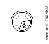 Time of use clock face with a lightning bolt highlighting a specific peak energy sector