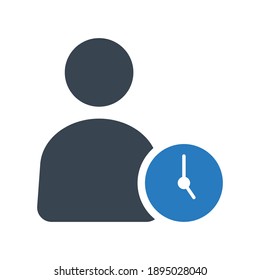 Time user icon.watch.person (vector illustration)