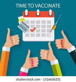 Time to Vaccinate Concept Background. Vector Illustration EPS10