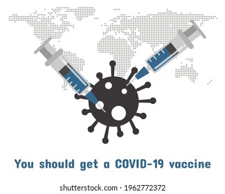  Time to vaccinate concept. Cartoon vector style for your design.