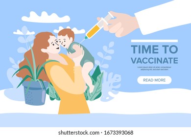 Time to vaccinate concept. Vector Illustration
