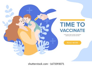 Time to vaccinate concept. Vector Illustration