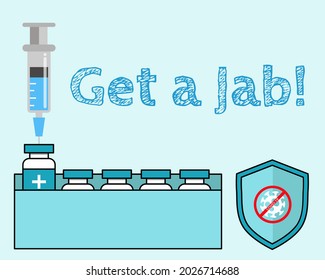 Time to Vaccinate CORONAVIRUS concept Cartoon vector style for your design.	