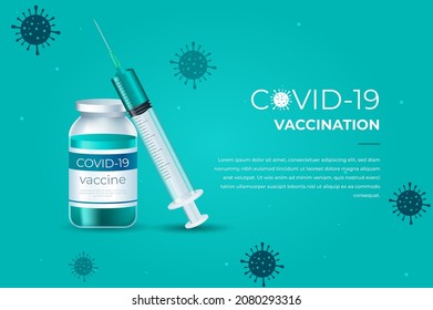 Time to vaccinate stop covid-19. A Precautionary Measure to protect yourself. Vector illustrator template Vector illustrator templates