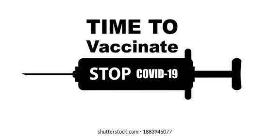 time to vaccinate text on white background